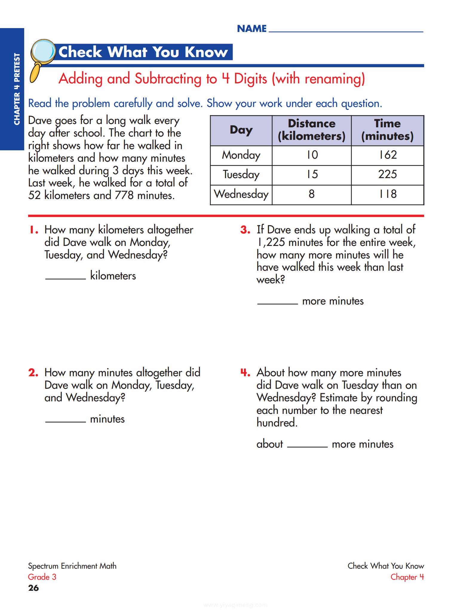 Spectrum Word Problems Grade 7 章节 - 代数与几何应用题