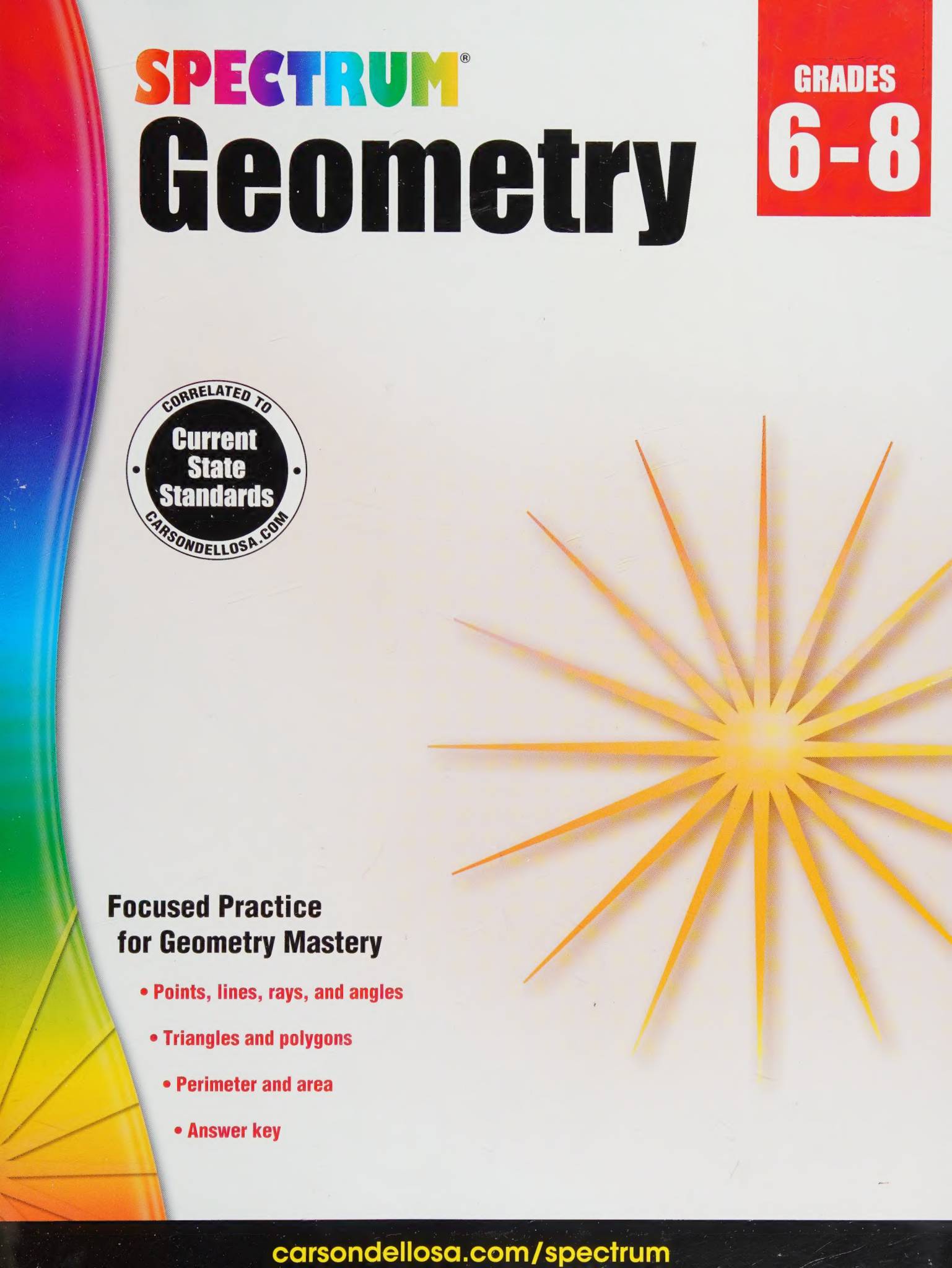 Spectrum Math 主系列：按数学分支分册的美国小学数学练习册（G5–G8）
