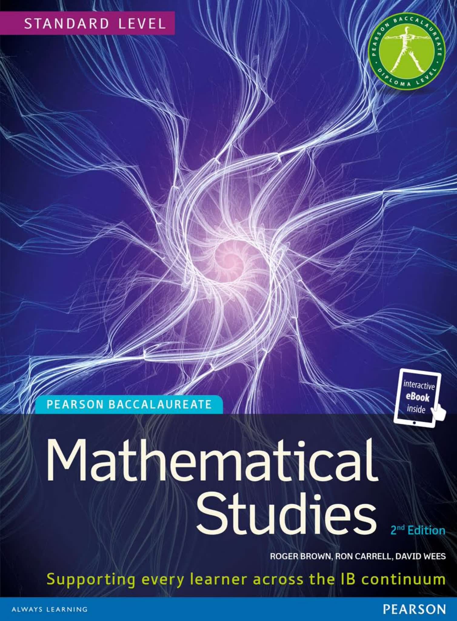 Pearson Baccalaureate Mathematical Studies 2nd edition 封面(Roger Brown / Ron Carrell / David Wees)