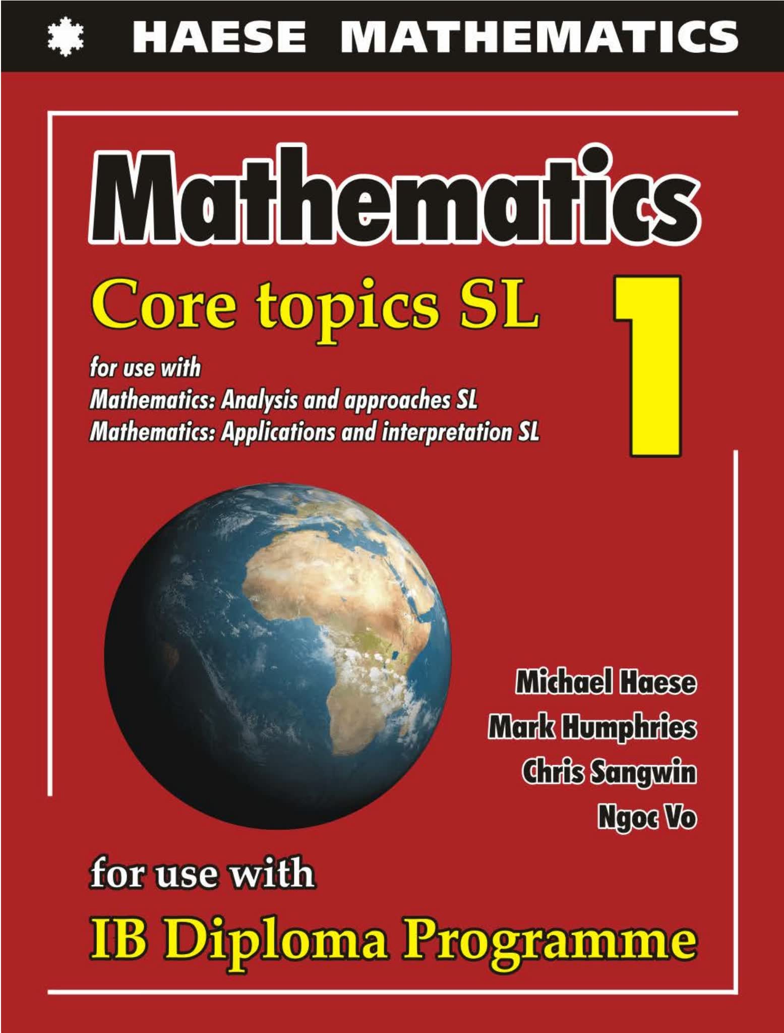 Haese Mathematics: Mathematics Core Topics SL 封面，是这套 IB 数学教材两册制里第一本的核心本